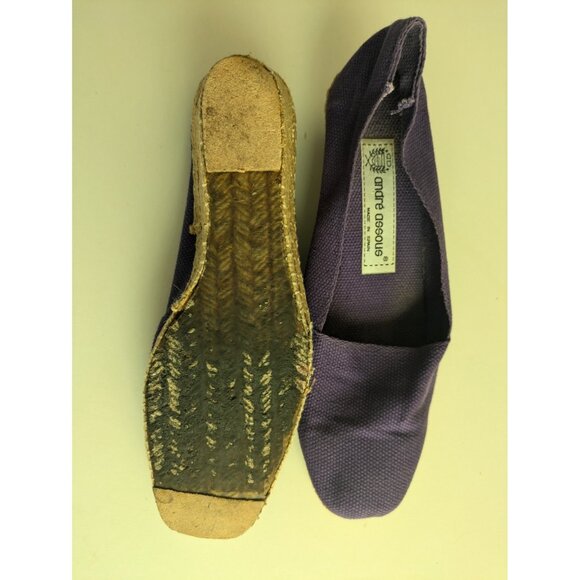 Vintage Andre Assous Purple Espadrilles Women's Sz 6, 6.5 Canvas Rope Heel Spain - Picture 15 of 16